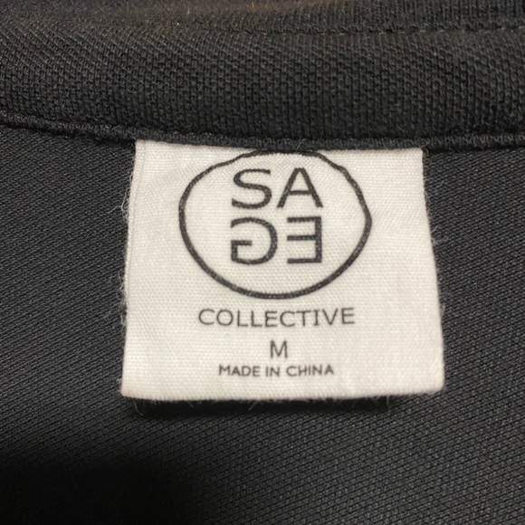 SAGE COLLECTIVE WOMENS BLACK TENNIS DRESS SZ M POLO GOLF ZIPPERED POCKETS EUC - Picture 2 of 6